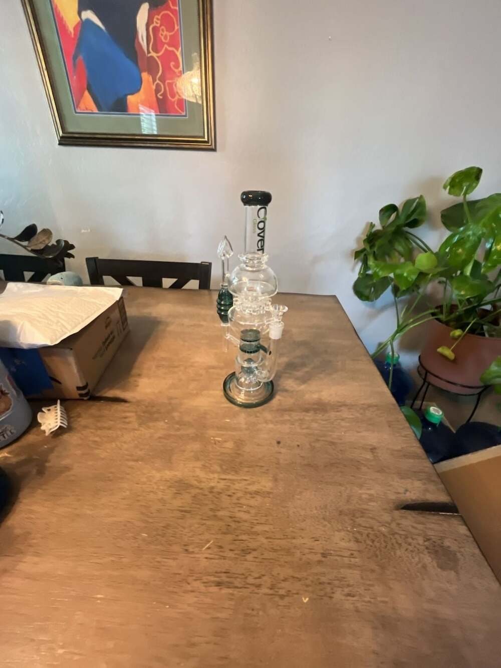 Clover Glass Recycler Water Piece with Disc Percolator